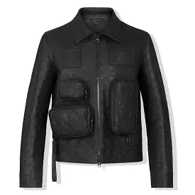 Louis Vuitton Monogram Embossed Utility Leather Jacket