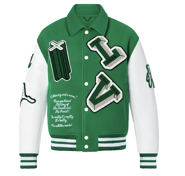 Louis Vuitton Varsity Leather Jacket Green