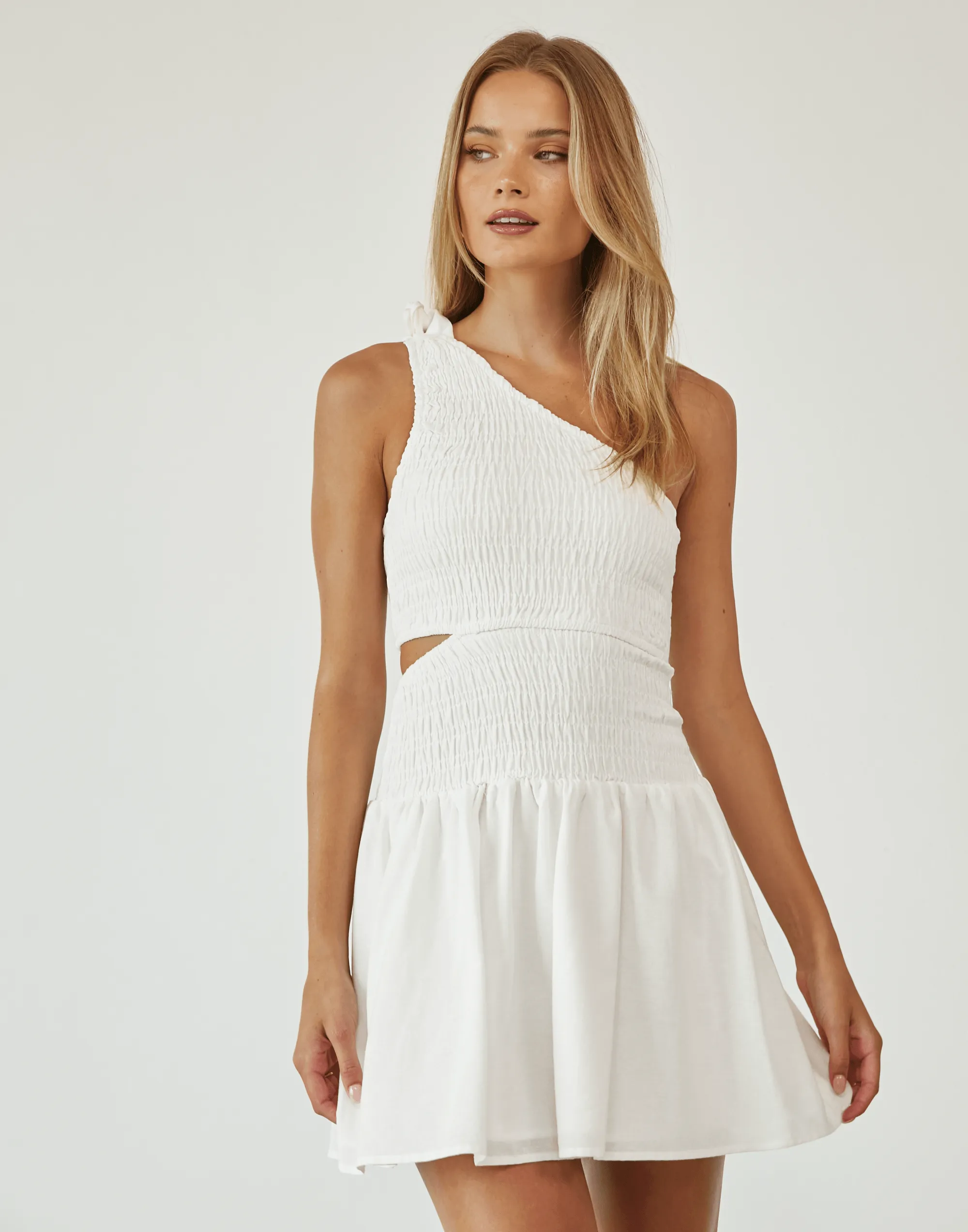 Mailee Mini Dress (White)