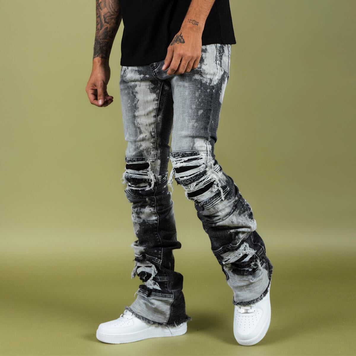 Marble Flared Denim