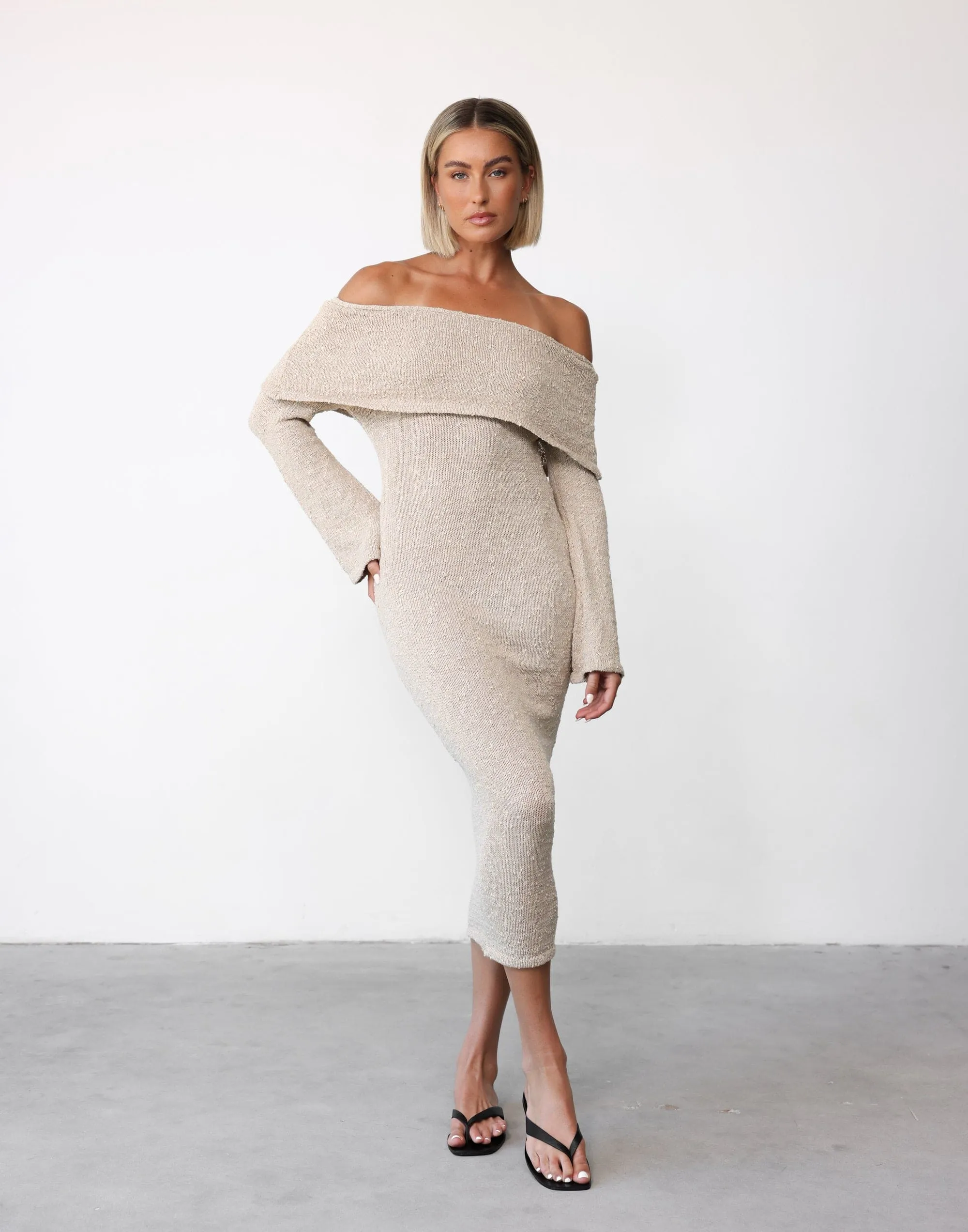 Melania Maxi Dress (Beige)