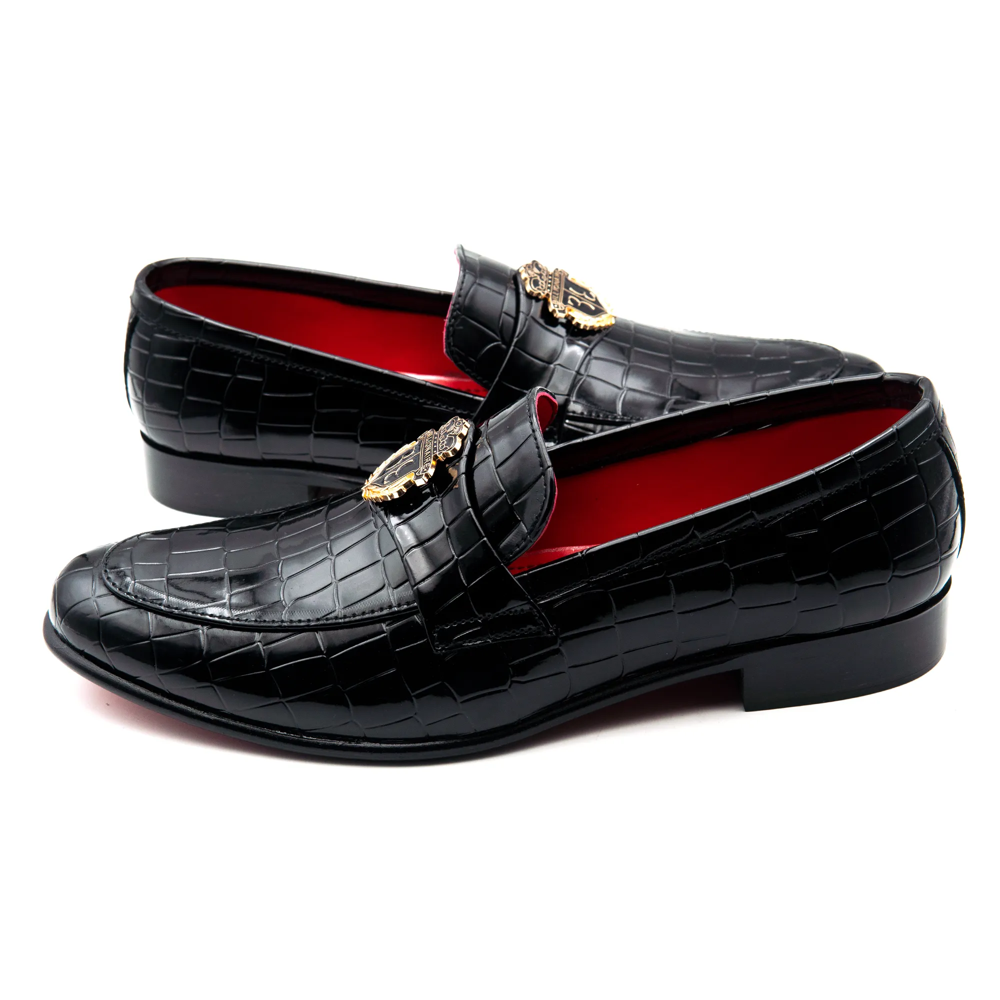 Men Black Imported PU Leather Shoes