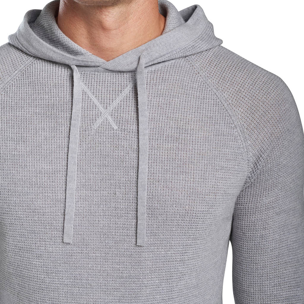 MERINO WOOL WAFFLE PULLOVER LIGHT HEATHER GREY