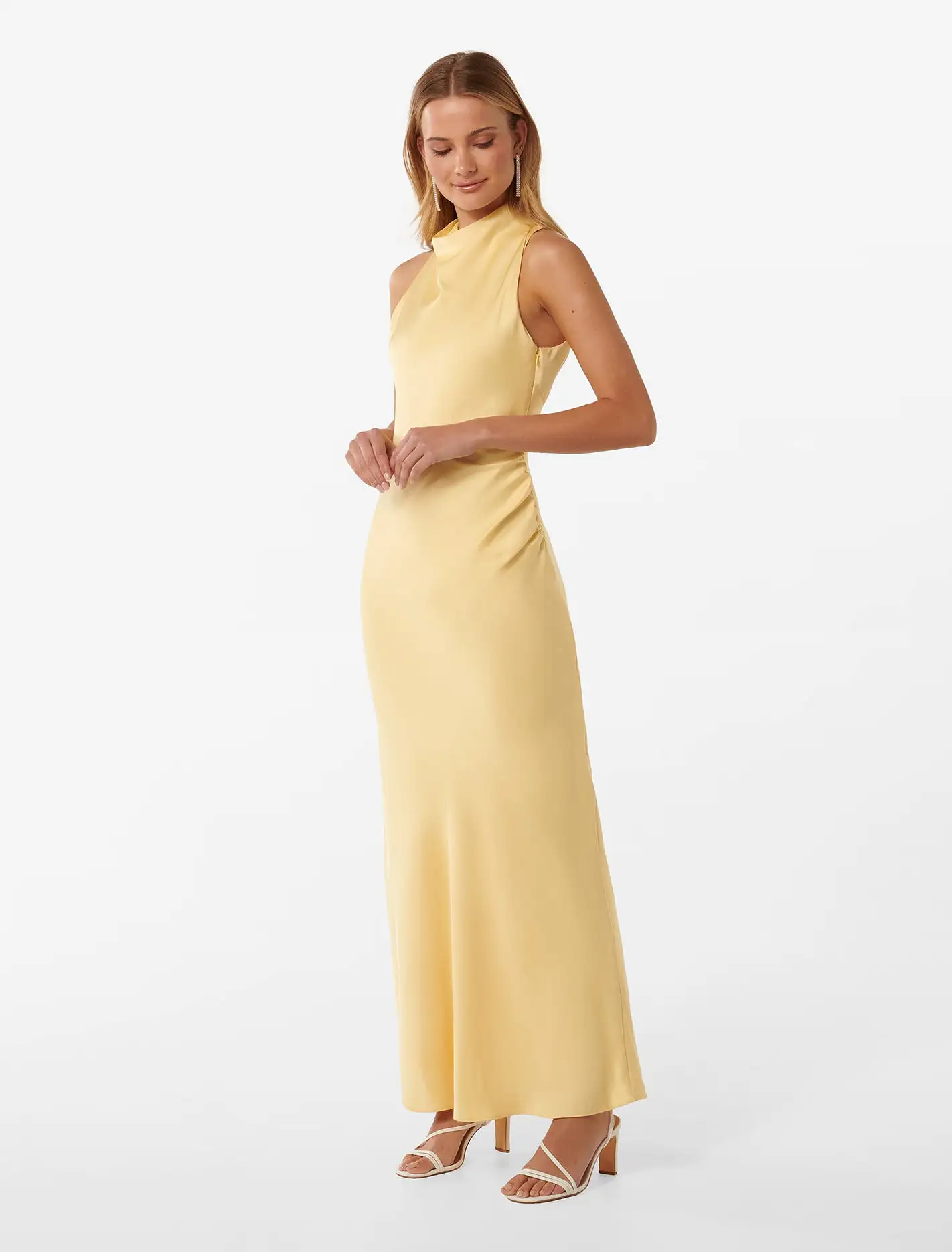 Michelle Open Back Satin Maxi Dress