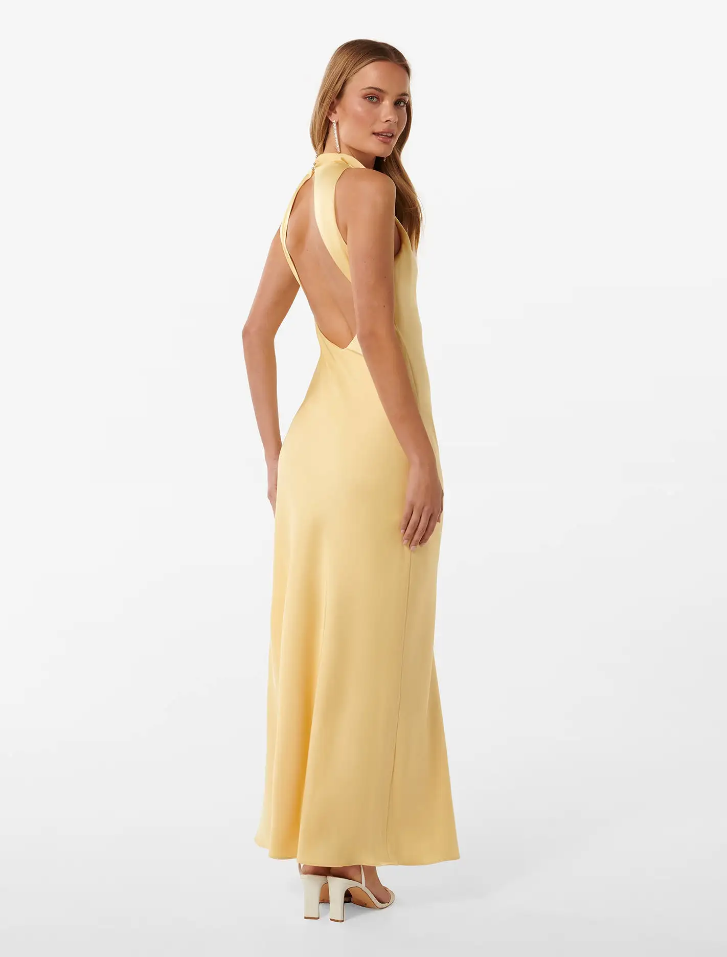 Michelle Open Back Satin Maxi Dress