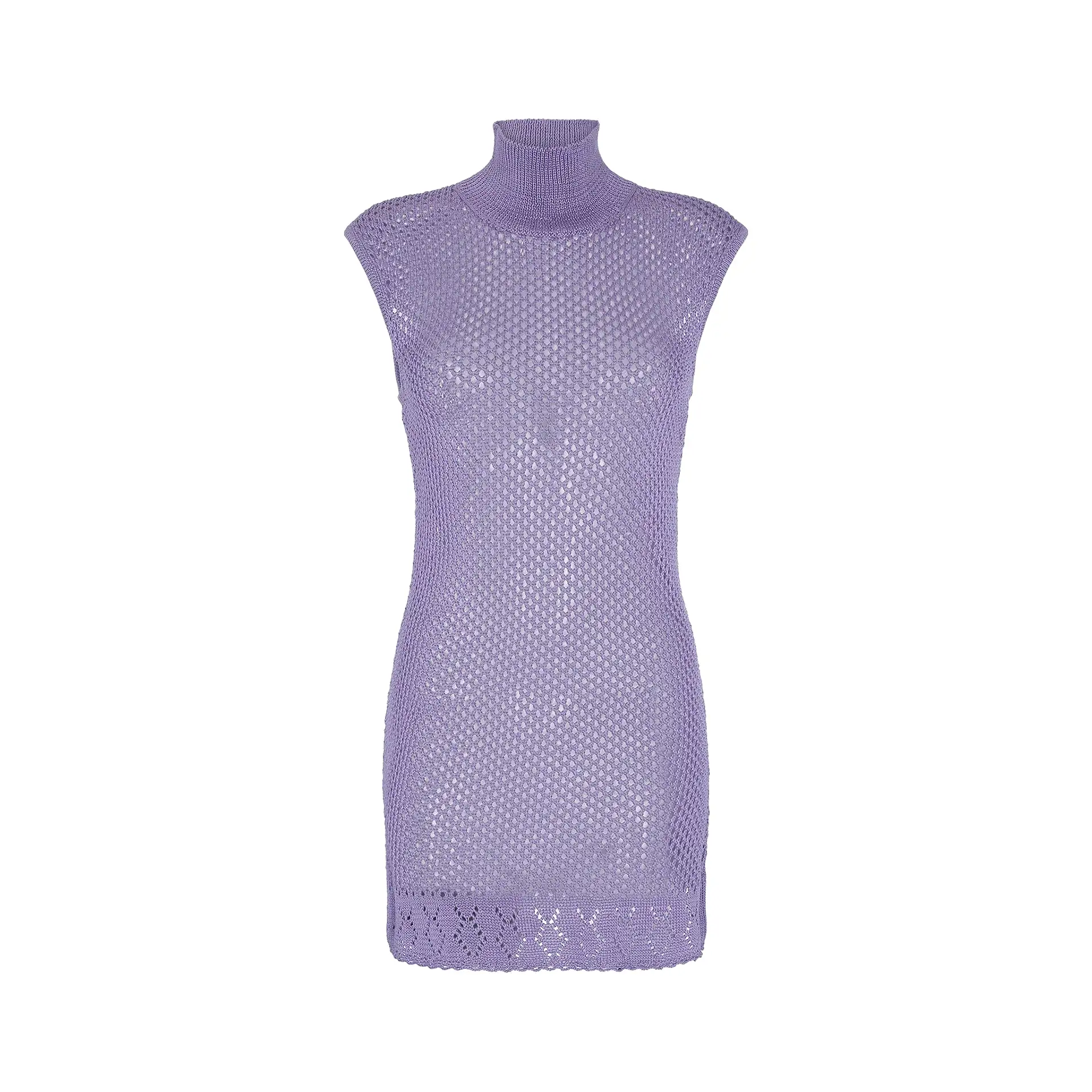 Mozhdeh Matin Net Mini Dress Lavender