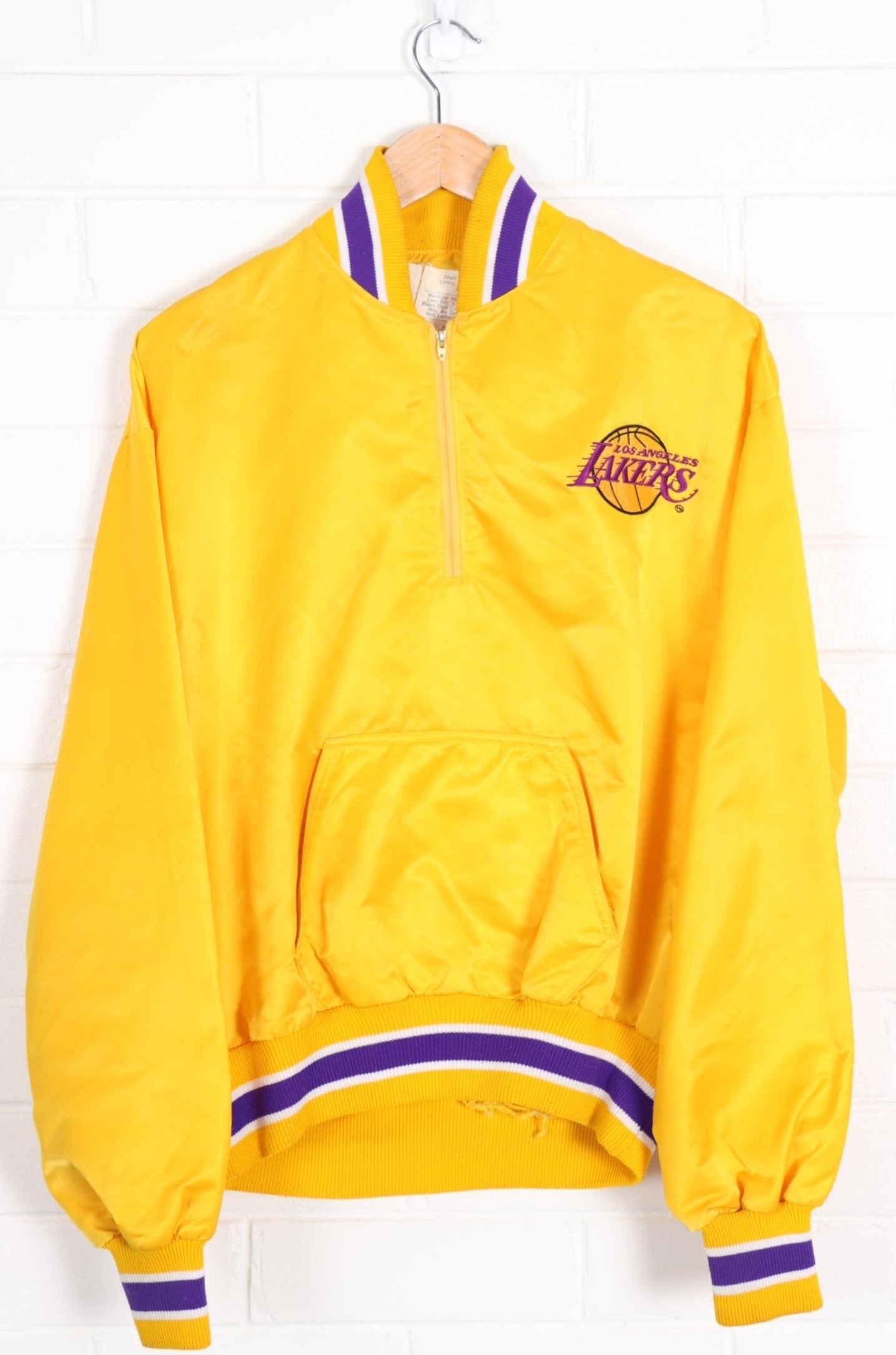 NBA LA Lakers Embroidered 1/4 Zip Windbreaker USA Made (XL)