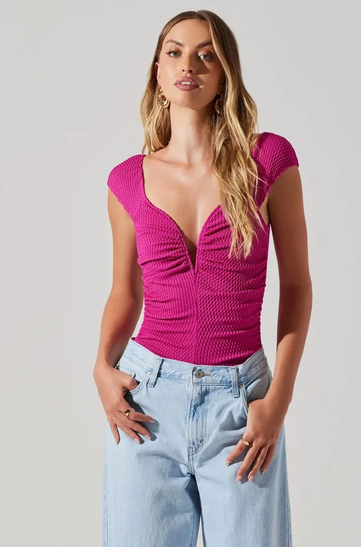 Ninette Bodysuit in Magenta