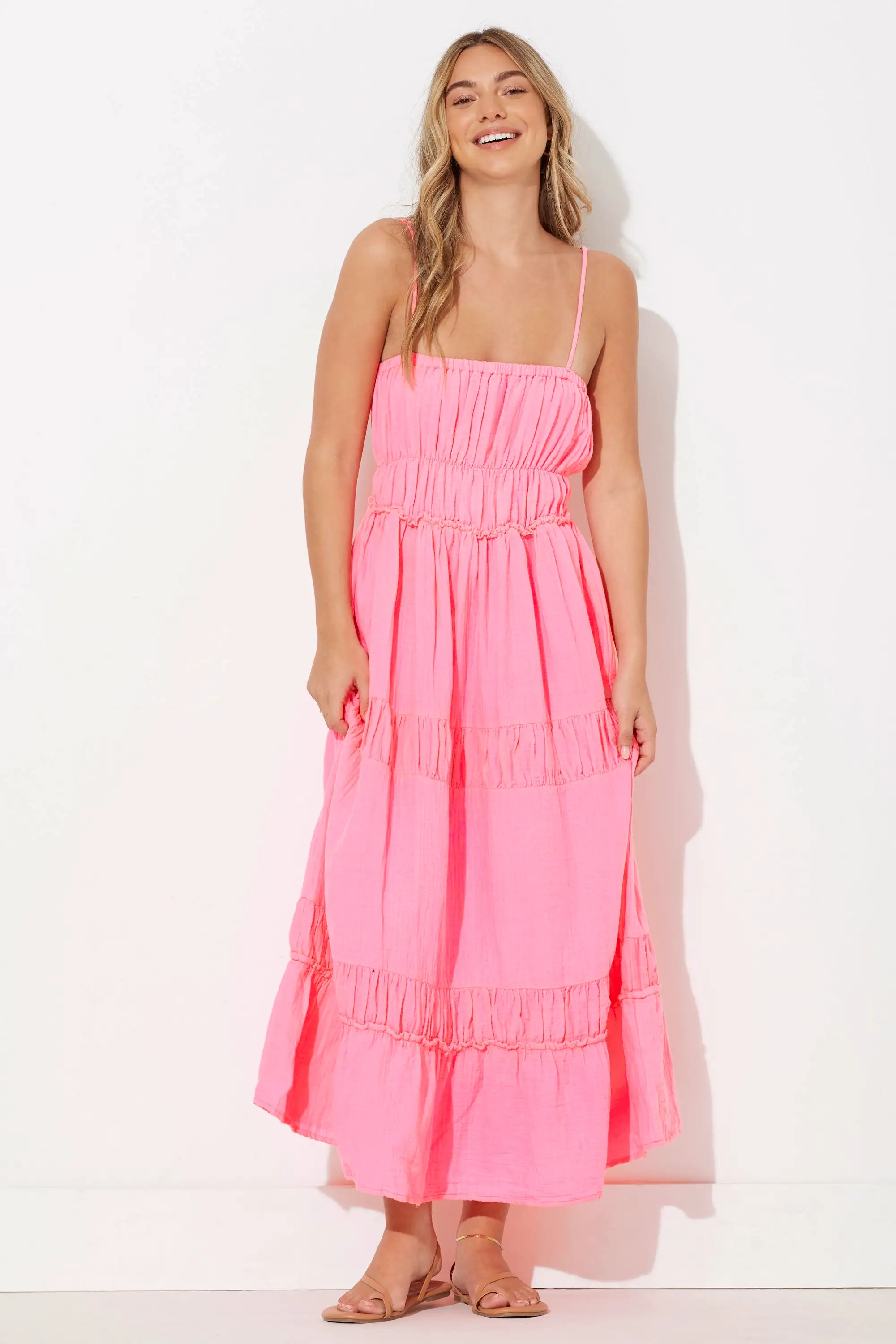 Ocean Drive - Solid Gauze Maxi Dress