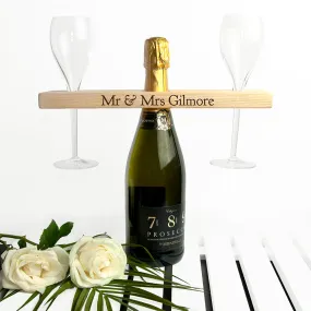 Personalised Welsh Ash Wooden Champagne Holder