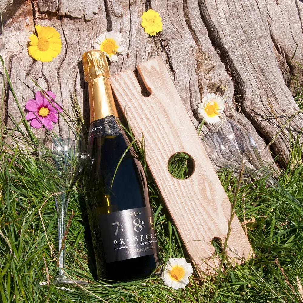 Personalised Welsh Ash Wooden Champagne Holder