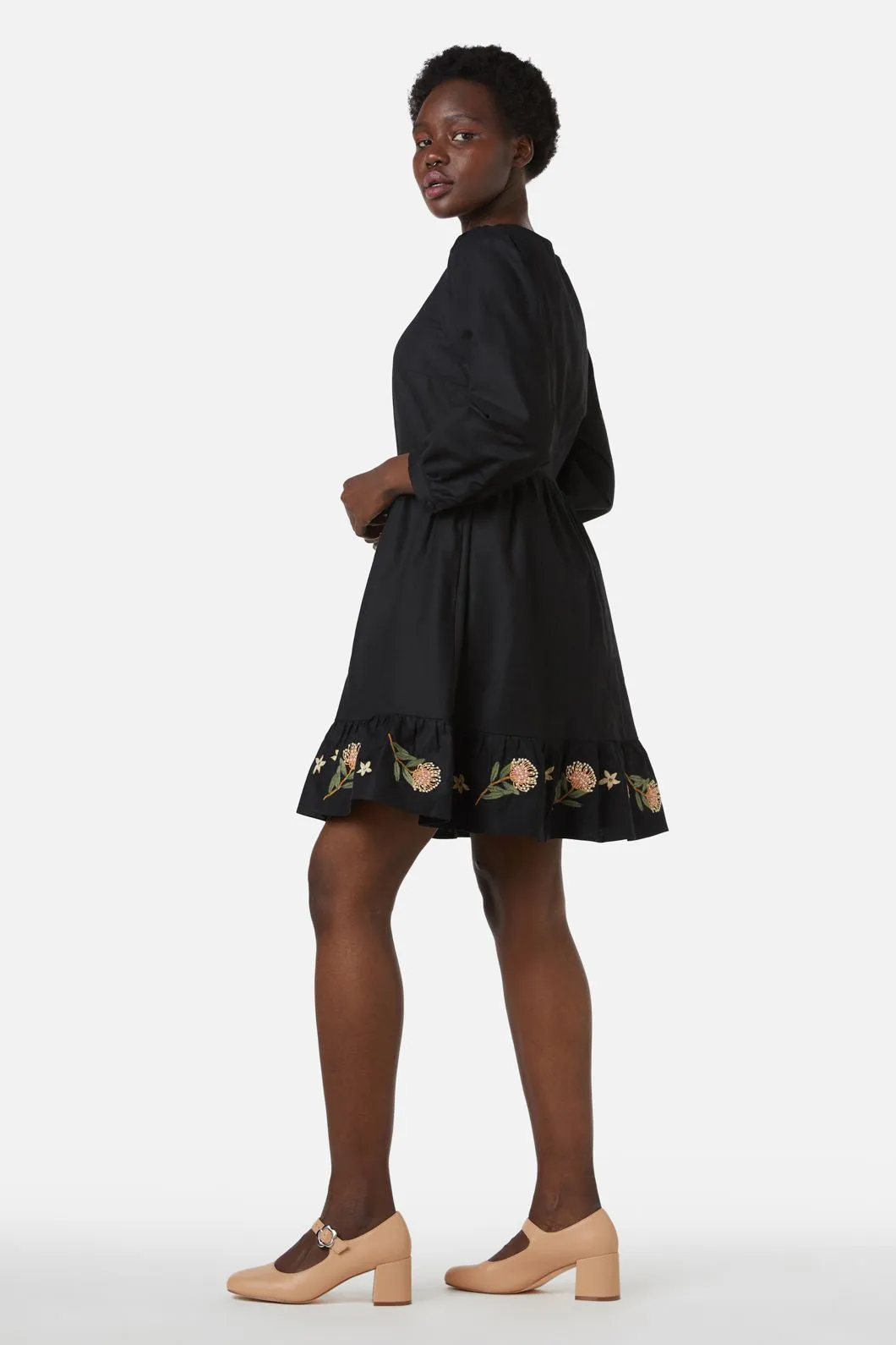 Protea Embroidered Dress