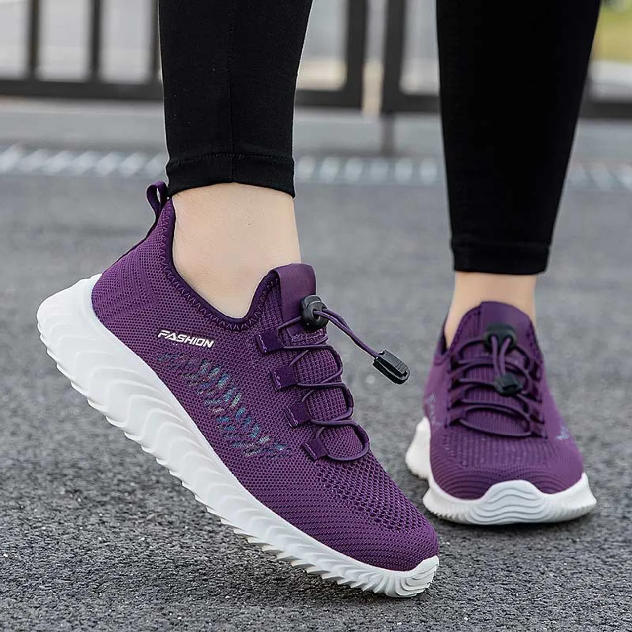 Purple flyknit patterned texture shoe sneaker