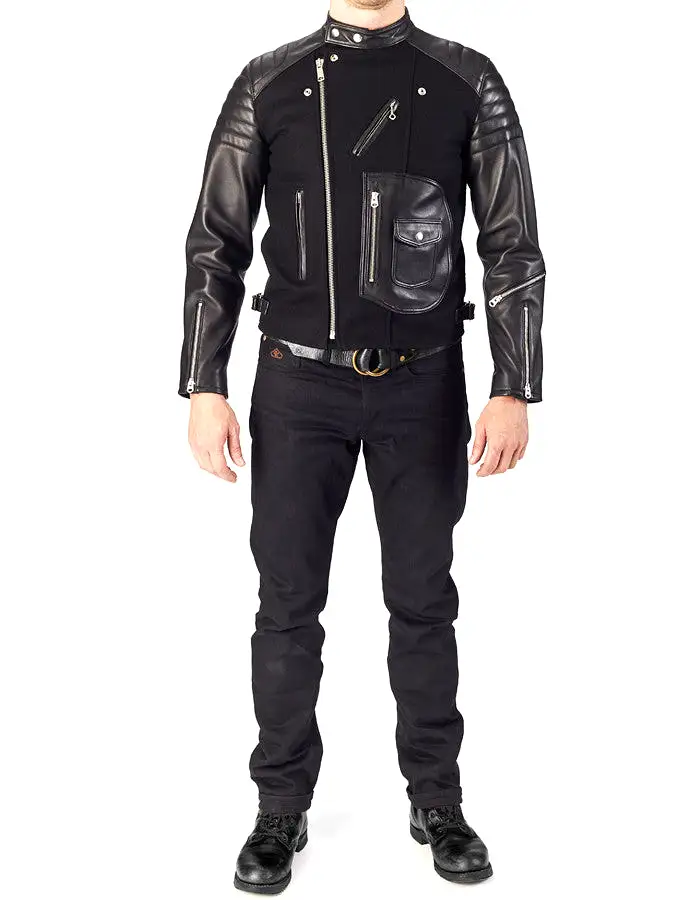 RACER - Leather & Wool Biker Jacket