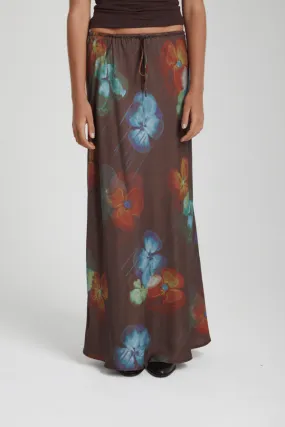 Relaxed Maxi Skirt Pansy Drip