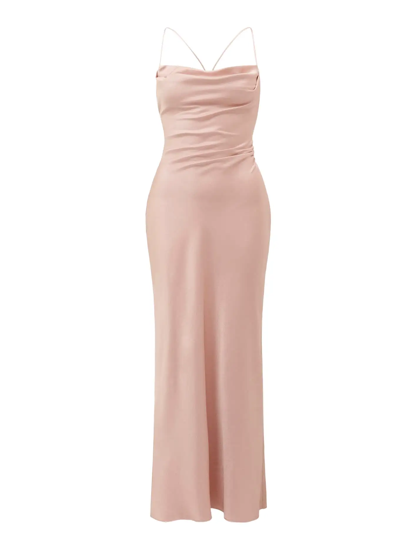 Ruby Petite Tie Back Satin Maxi Dress