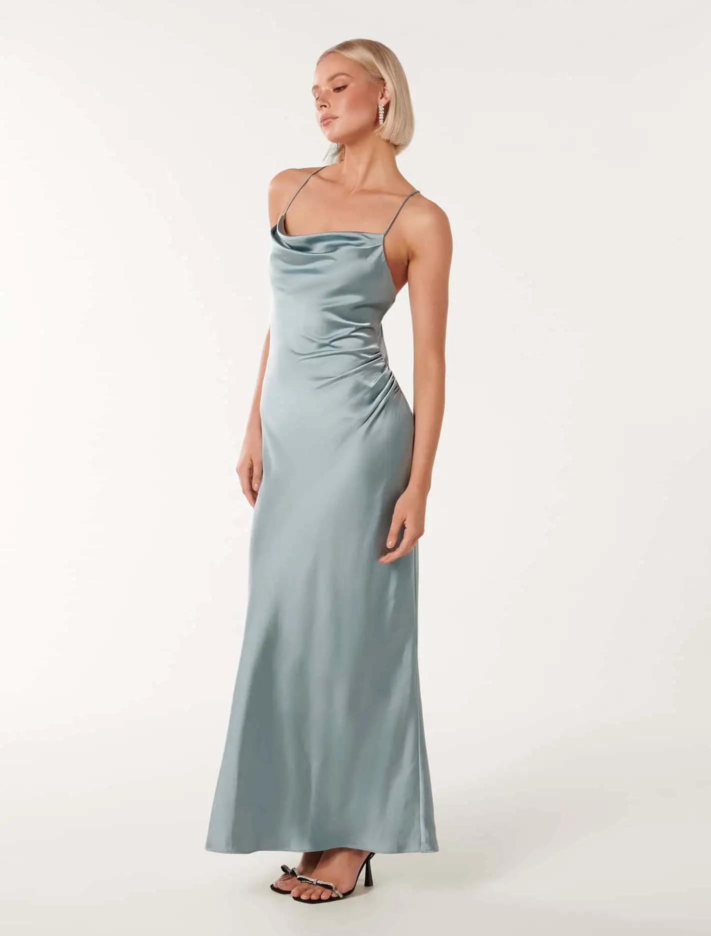 Ruby Tie Back Satin Maxi Dress