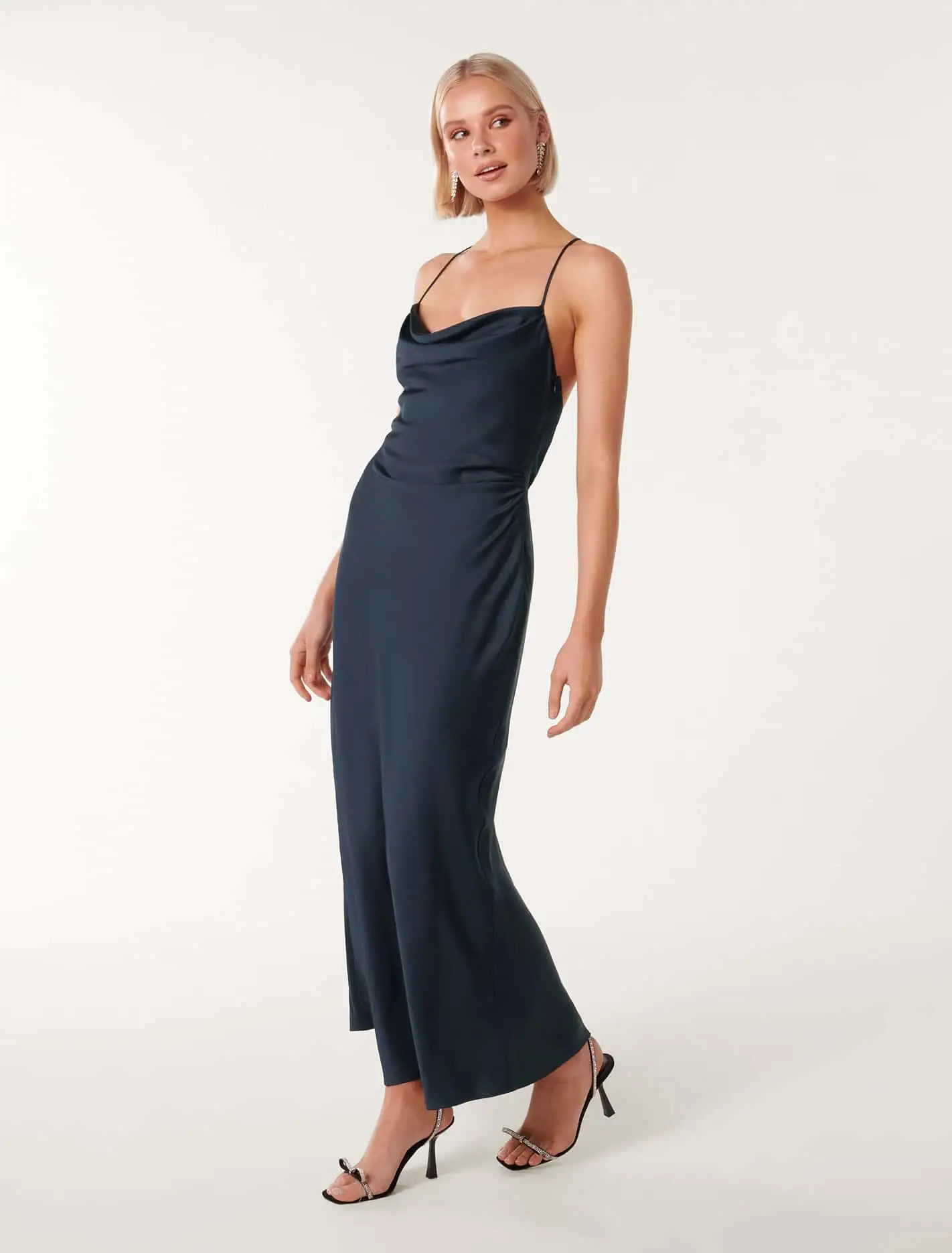 Ruby Tie Back Satin Maxi Dress