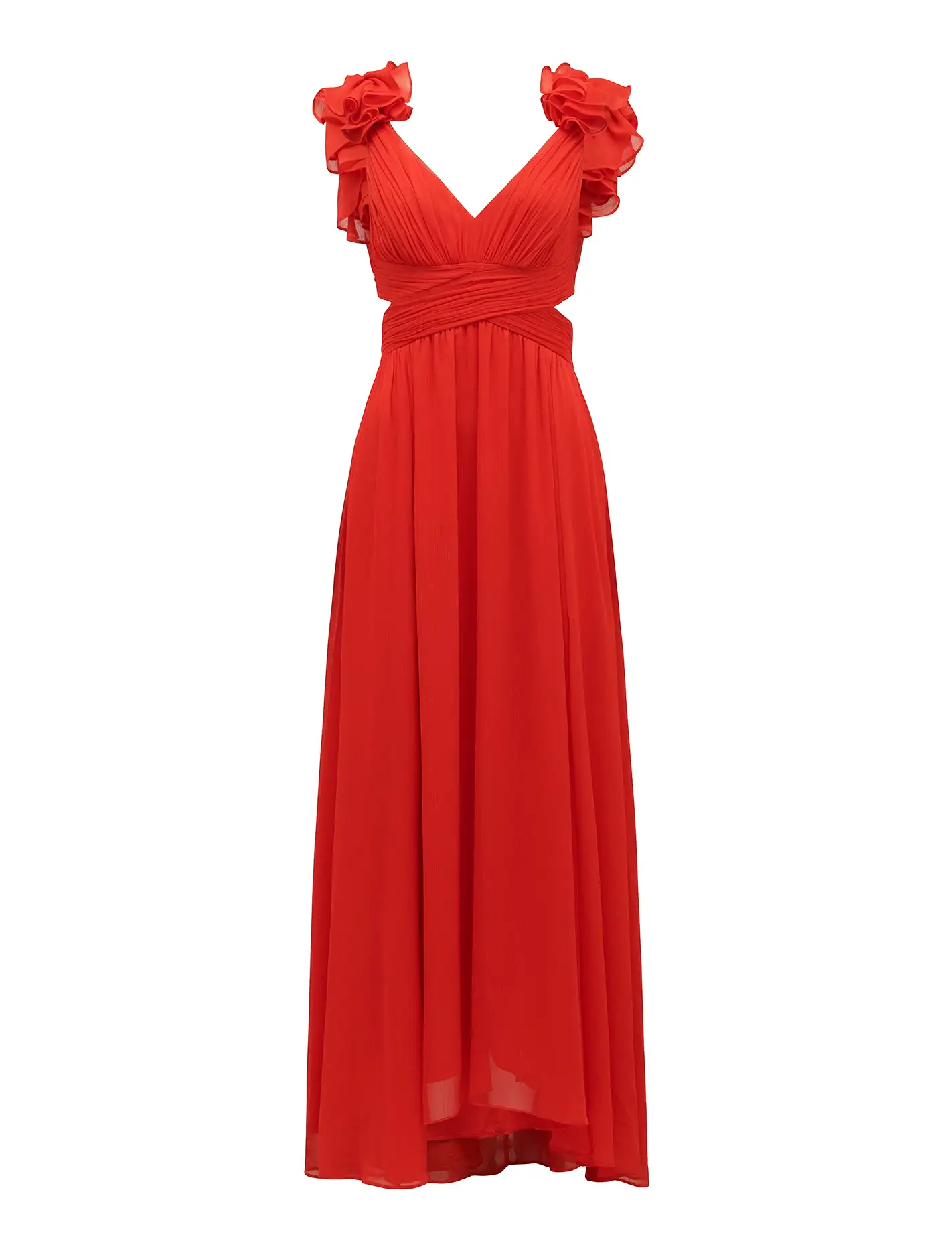 Selena Ruffle Shoulder Maxi Dress