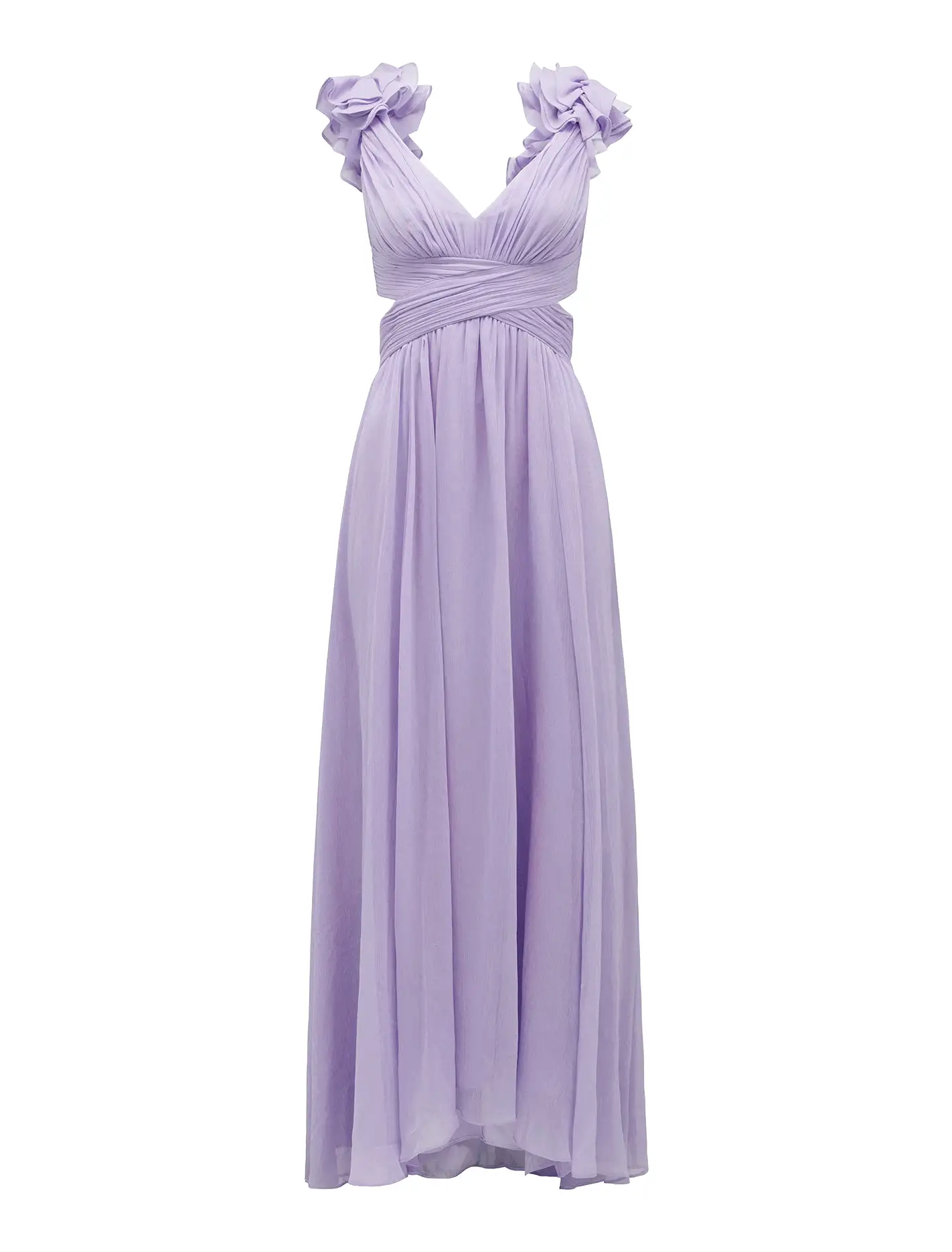 Selena Ruffle Shoulder Maxi Dress