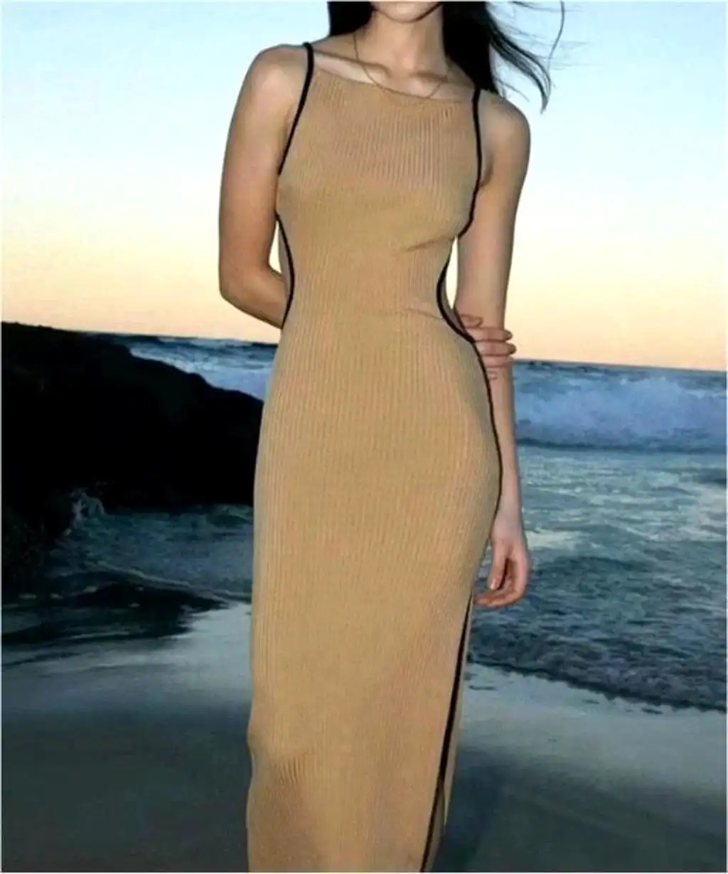 Sexy in The Sun Khaki Maxi Dress