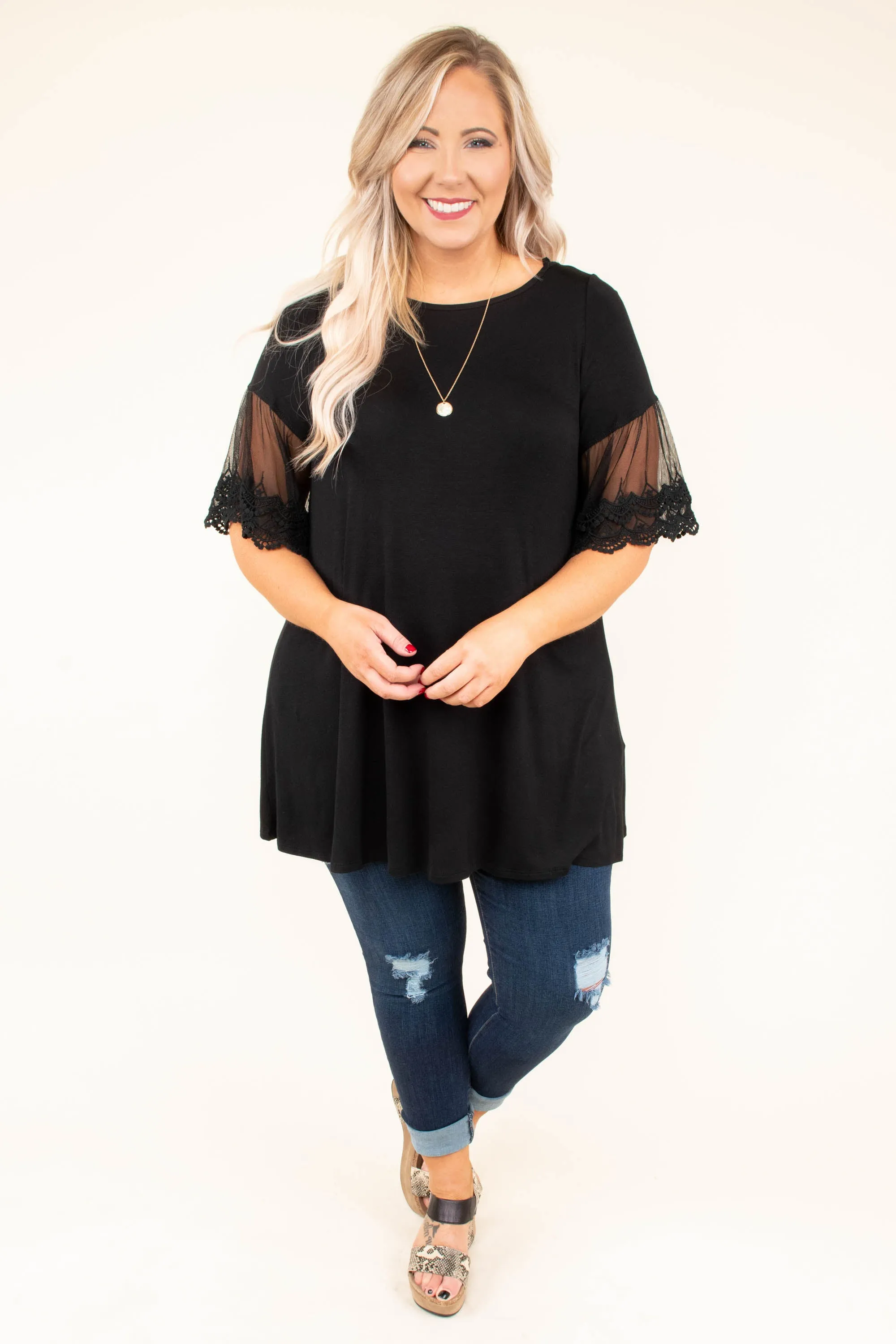 Sheer's The Deal Top, Black