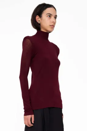 Shoulder Turtleneck - Bordeaux