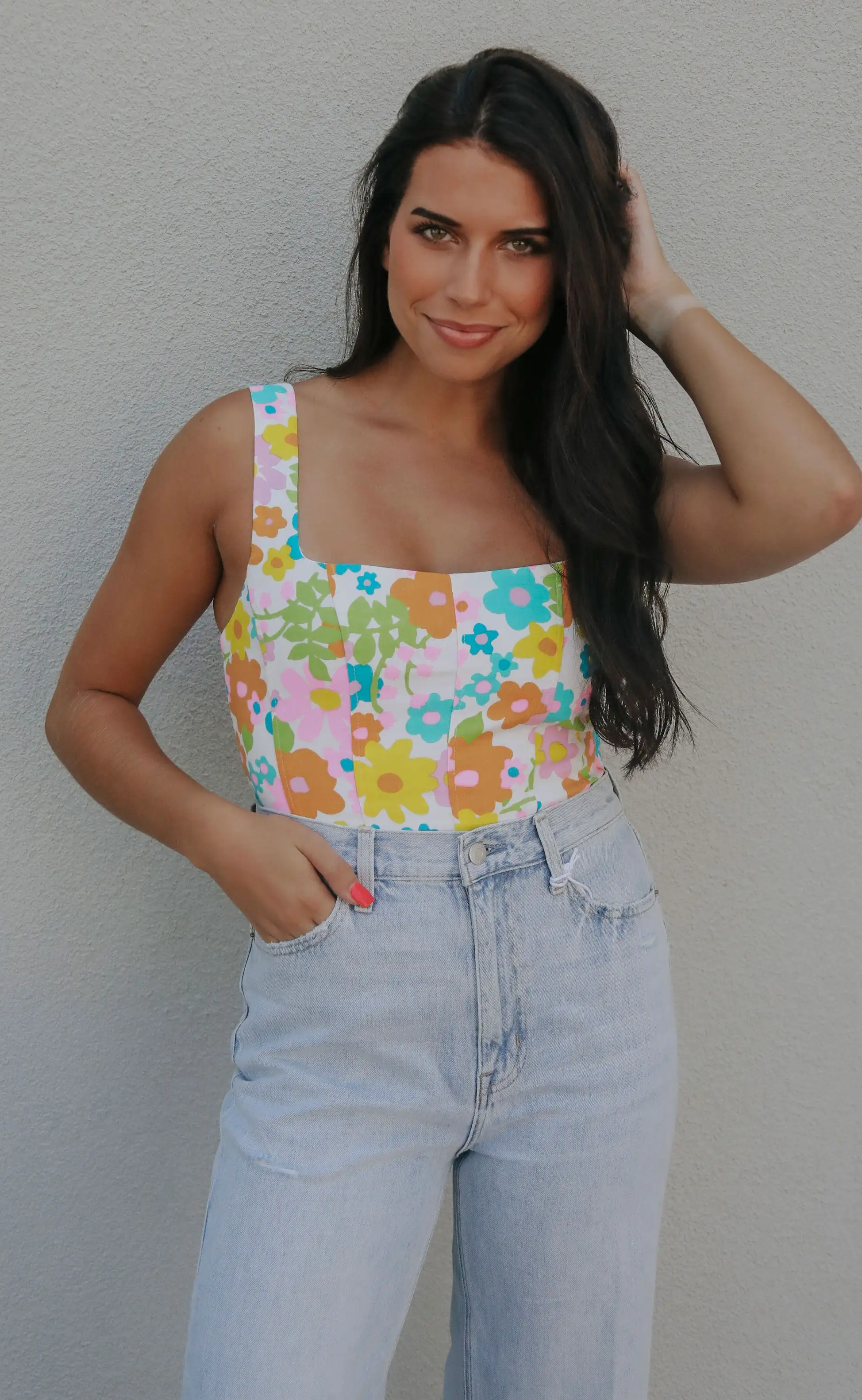 show me your mumu: corset top - petal pop