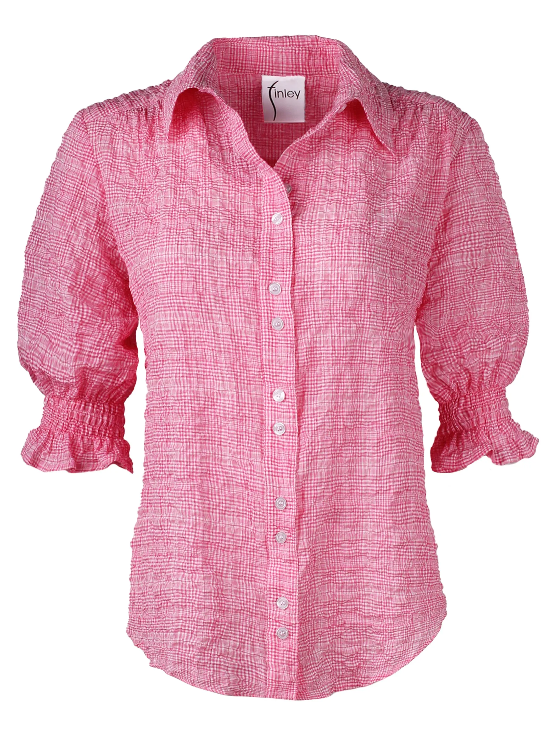 Sirena Shirt Pink Pucker Plaid