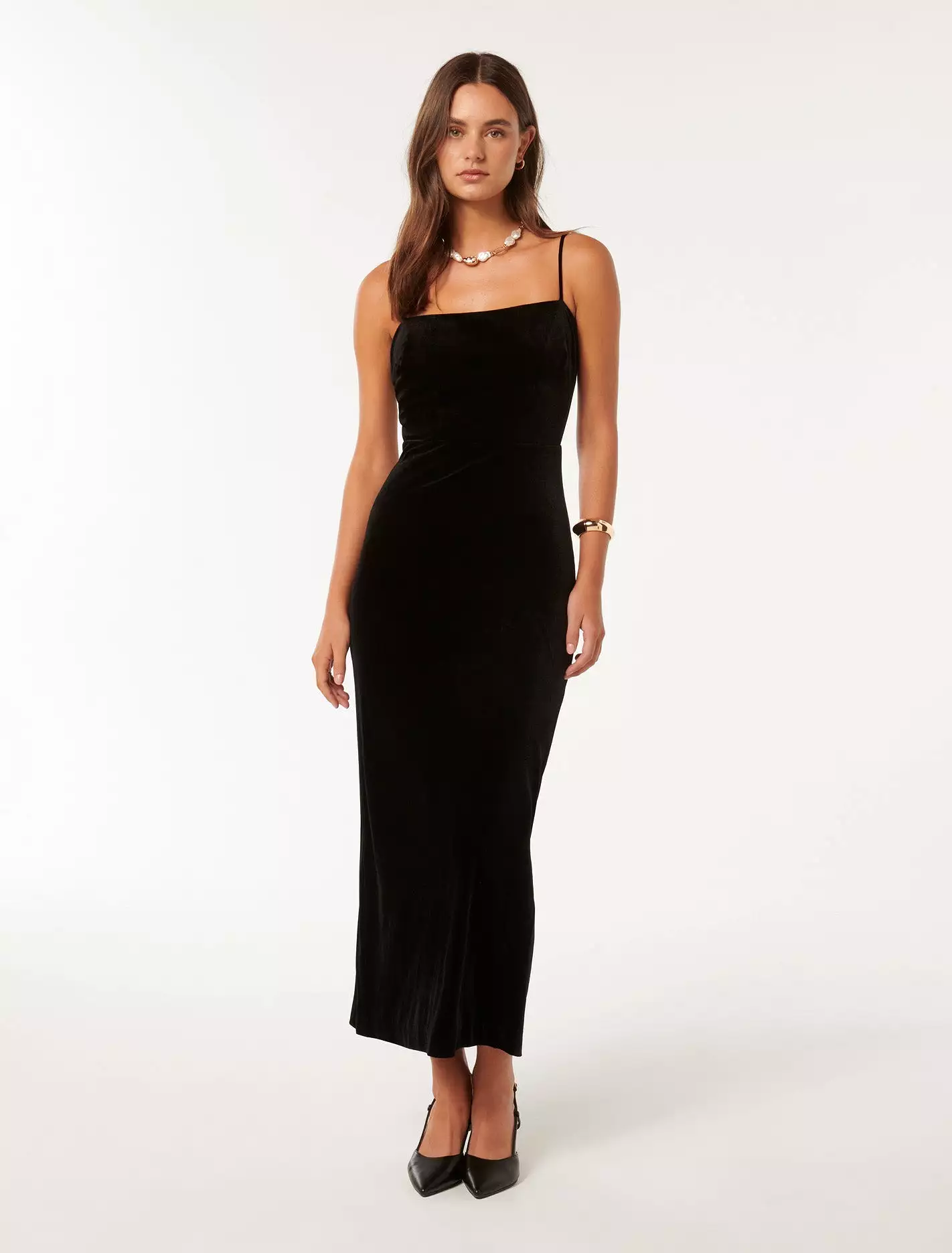 Skyler Strappy Velvet Midi Dress