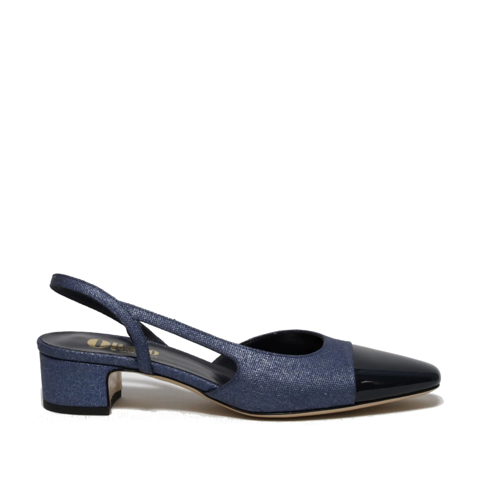 Slingback svasata in tessuto blue jeans