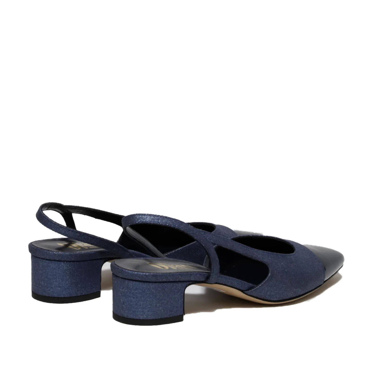 Slingback svasata in tessuto blue jeans