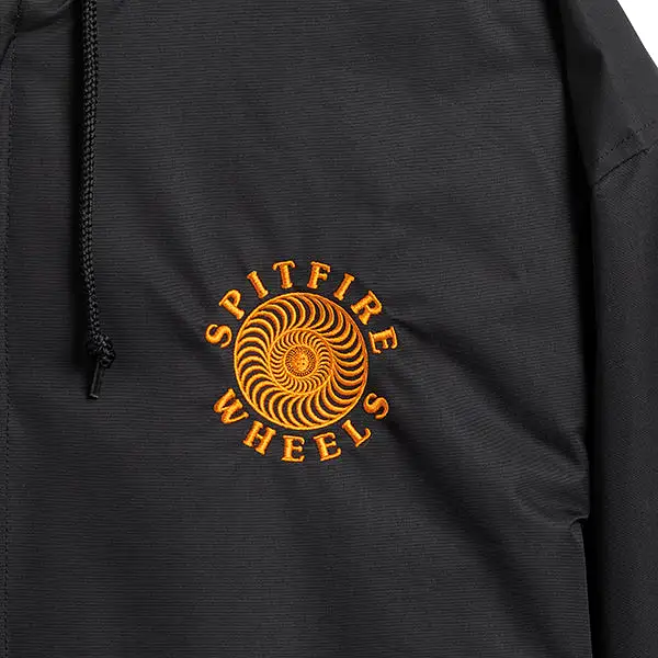 SPITFIRE OG CLASSIC NYLON HOOD JACKET BLACK/ORANGE