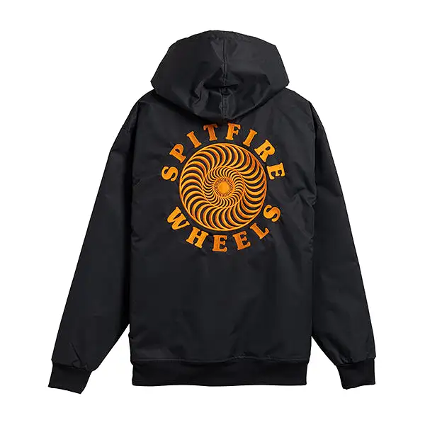 SPITFIRE OG CLASSIC NYLON HOOD JACKET BLACK/ORANGE