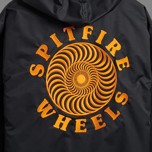 SPITFIRE OG CLASSIC NYLON HOOD JACKET BLACK/ORANGE