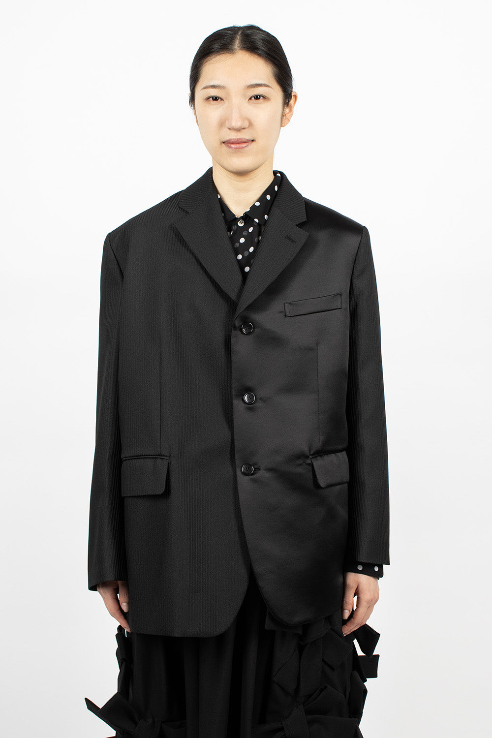 Stripe Jacquard Jacket Black