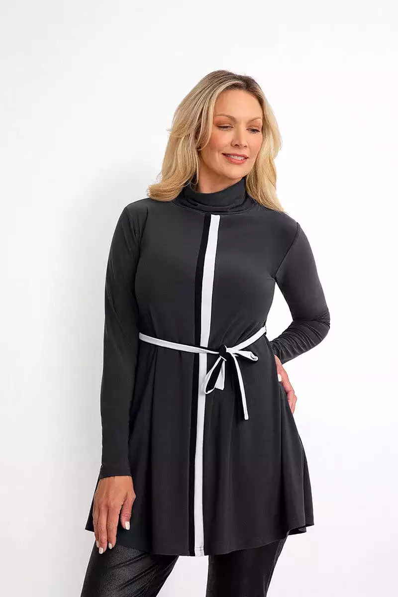 Sympli Underline Turtleneck Trapeze Top - 23188-3