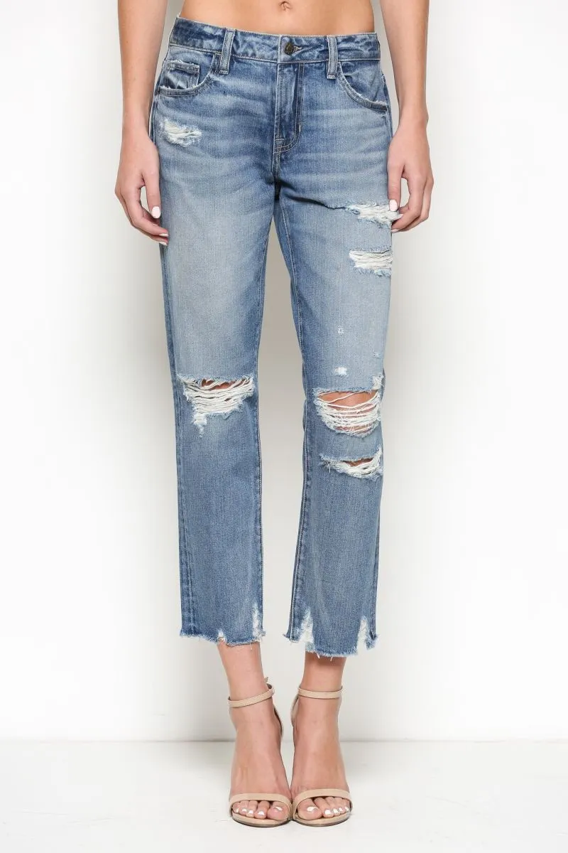 Tbc Womens Bailey Slim Boyfriend Jeans