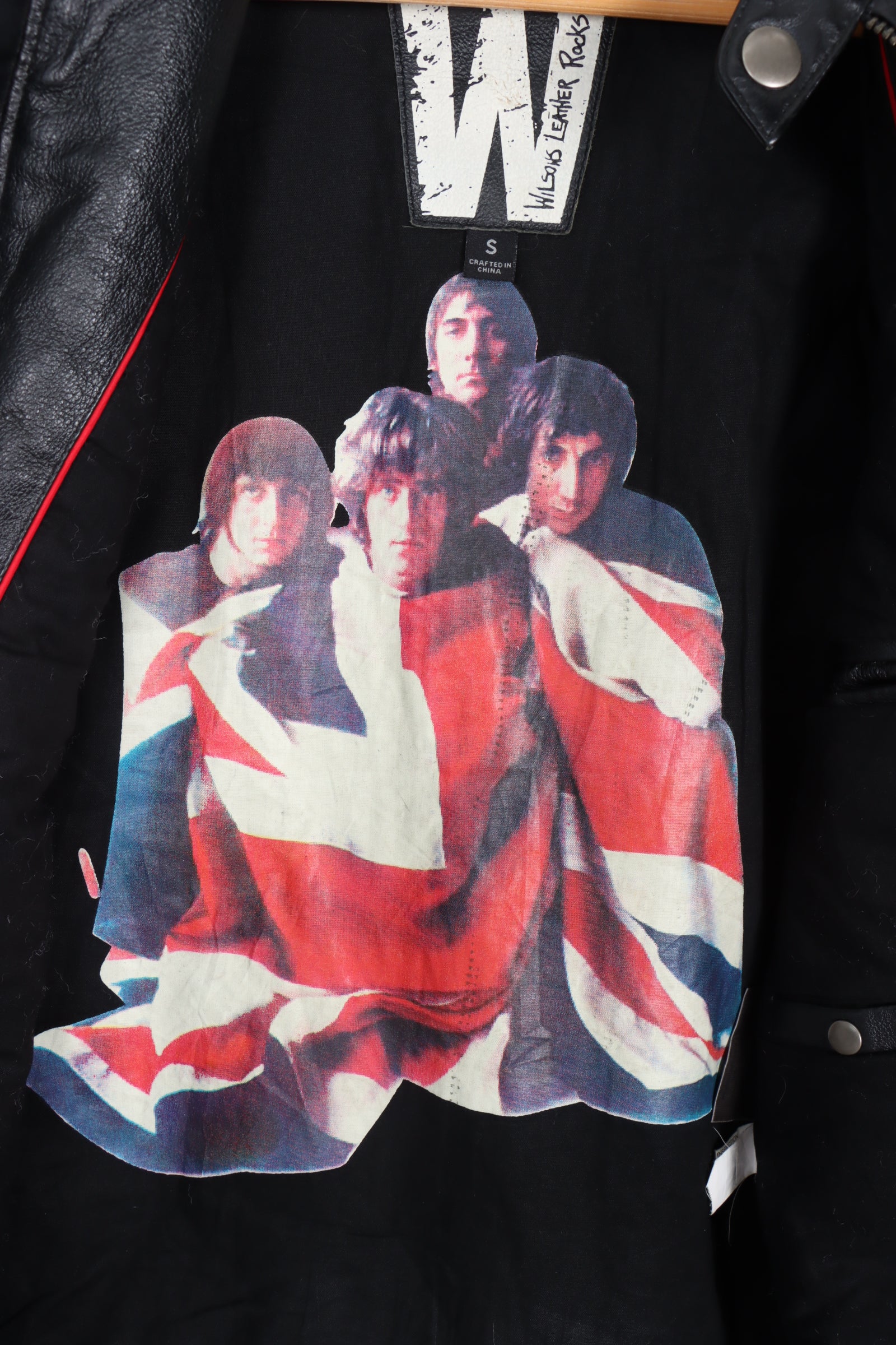 THE WHO Union Jack Band Merch Leather Jacket (S-M)