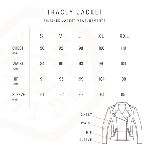 Tracey Ladies Biker Jacket, Black