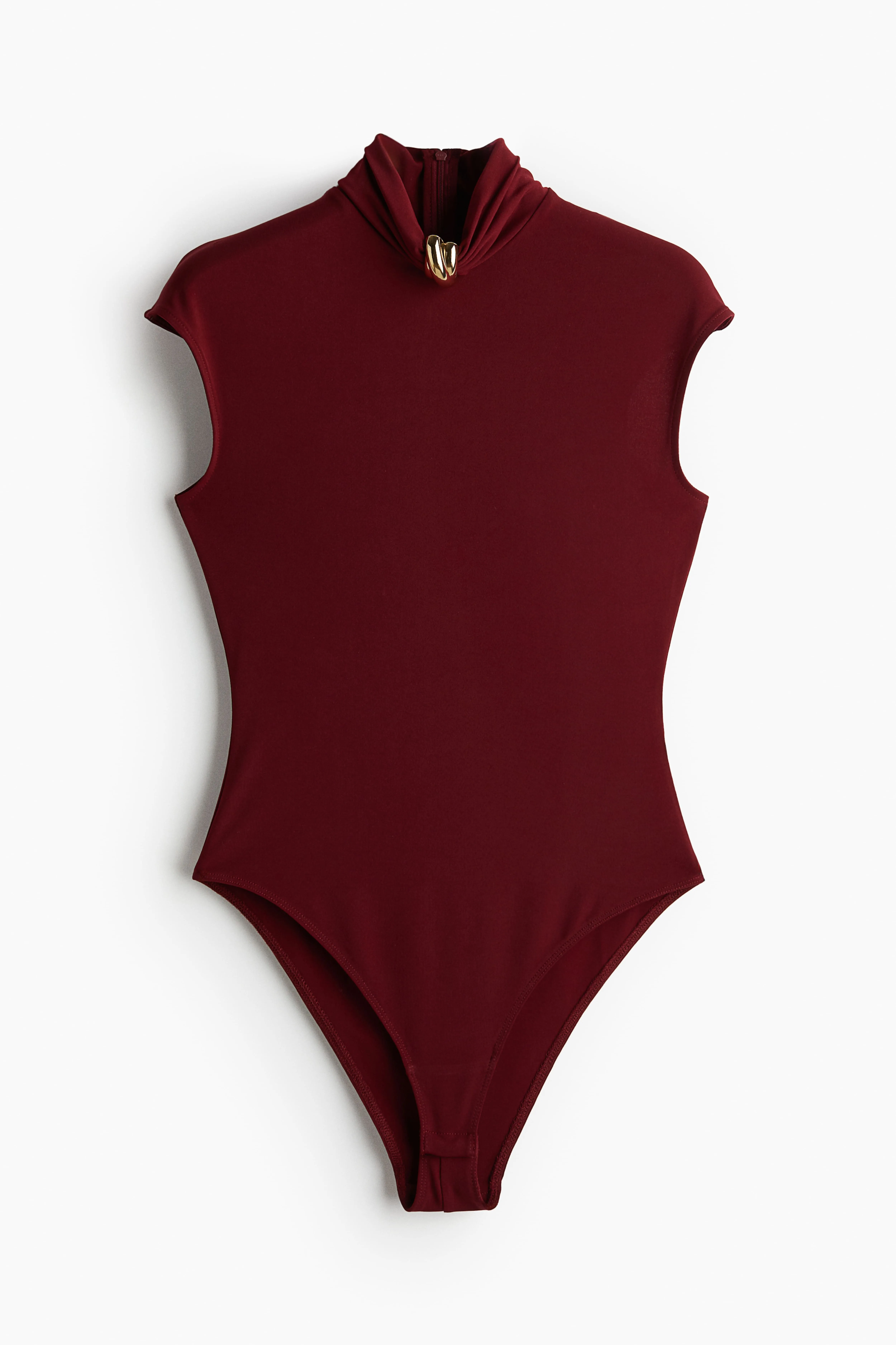 Turtleneck body - Turtleneck - Sleeveless - Burgundy - Ladies | H&M GB