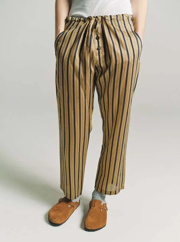 Viscose And Silk Alumni Stripe Pajama Pants - Yellow Multi