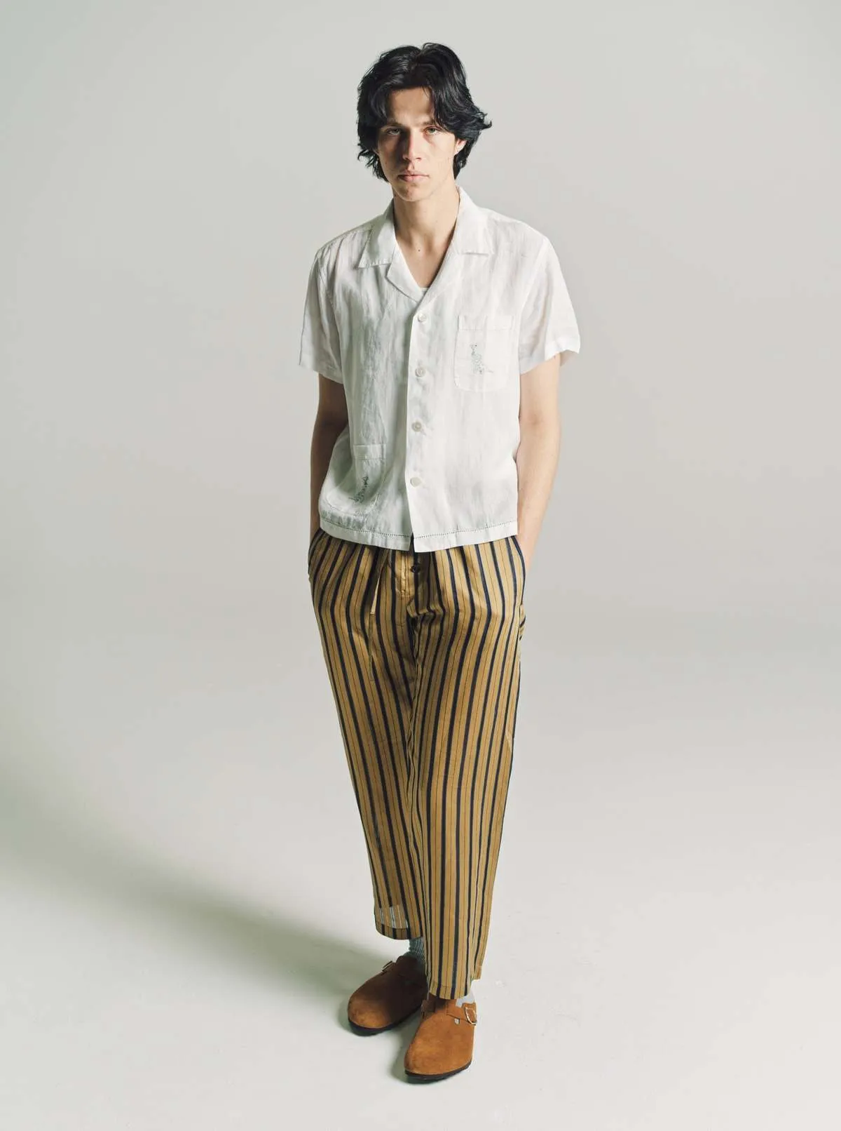 Viscose And Silk Alumni Stripe Pajama Pants - Yellow Multi