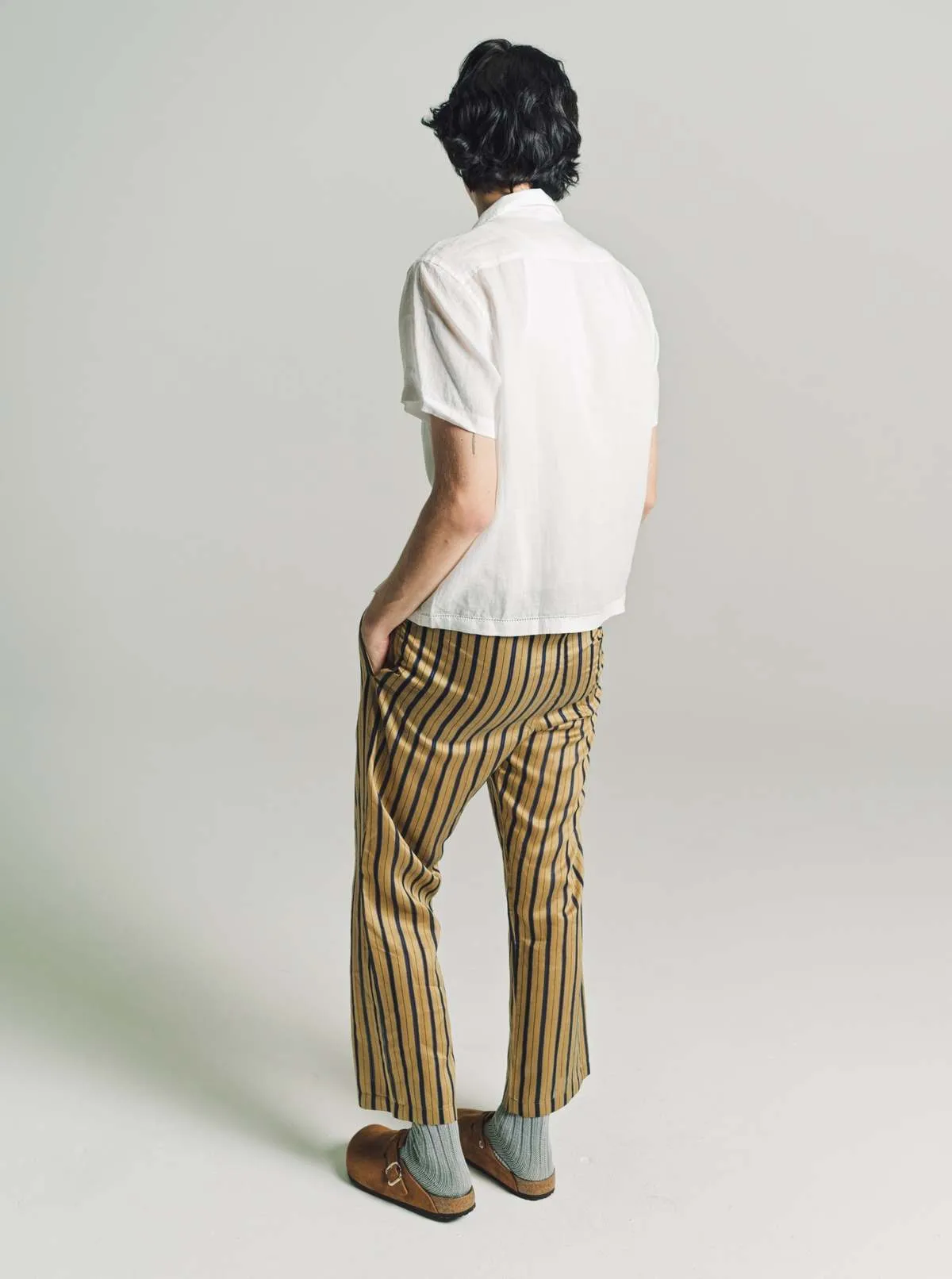 Viscose And Silk Alumni Stripe Pajama Pants - Yellow Multi