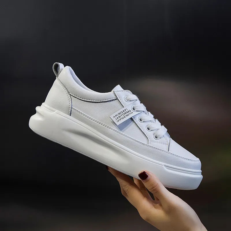 White Shoes Women's 2023 Trend Fashion Genuine Leather Tennis Sport Sneaker