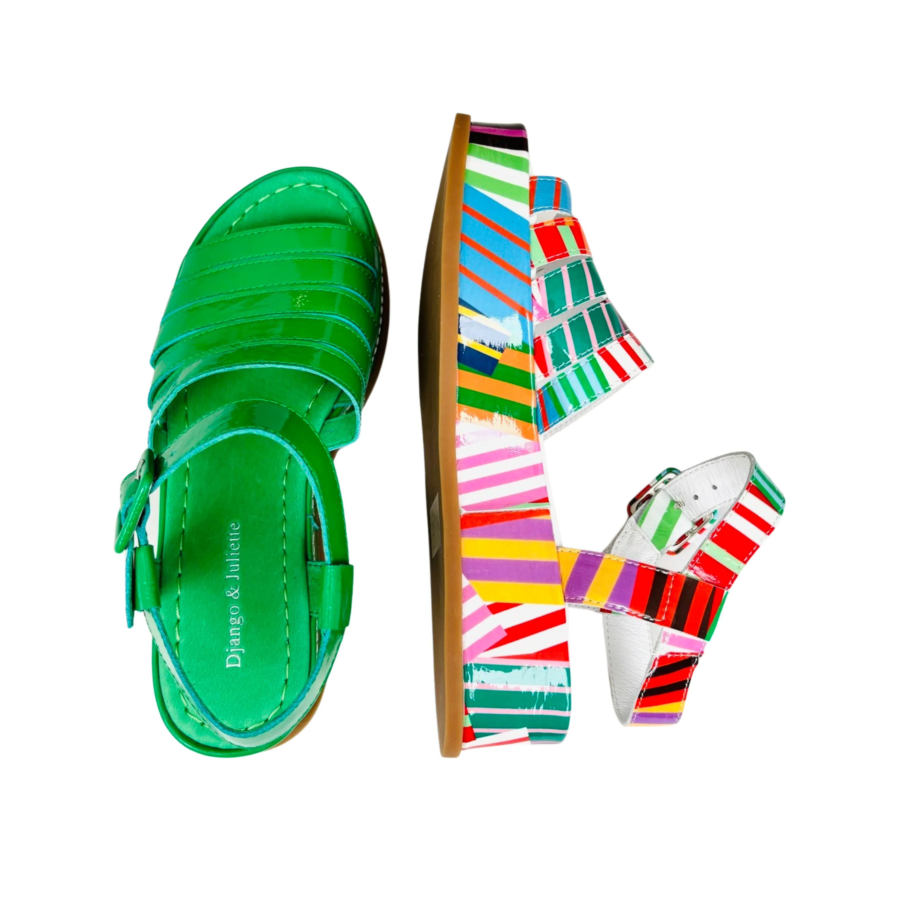 Wollie Stripe Multi Patent platform Sandal