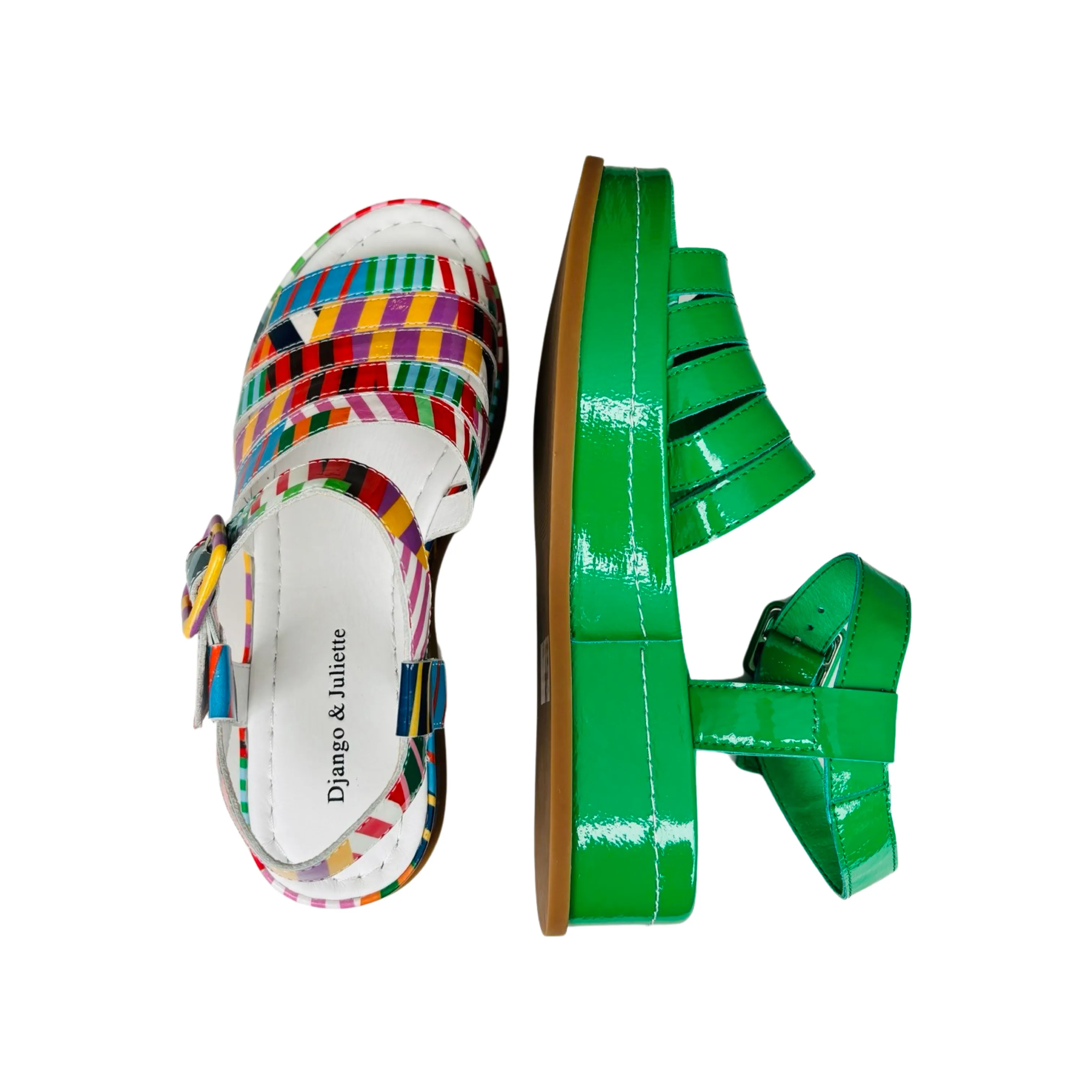 Wollie Stripe Multi Patent platform Sandal