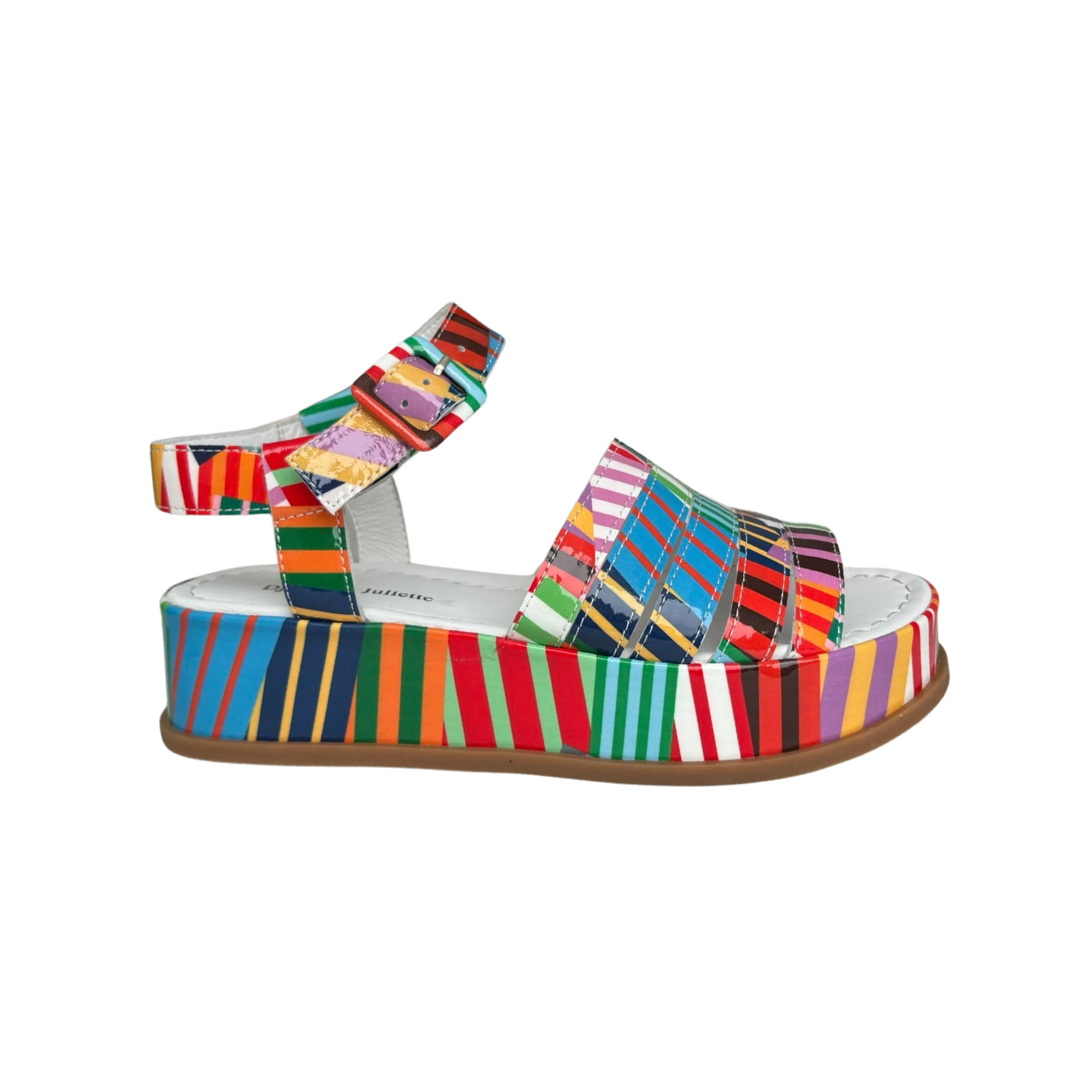 Wollie Stripe Multi Patent platform Sandal