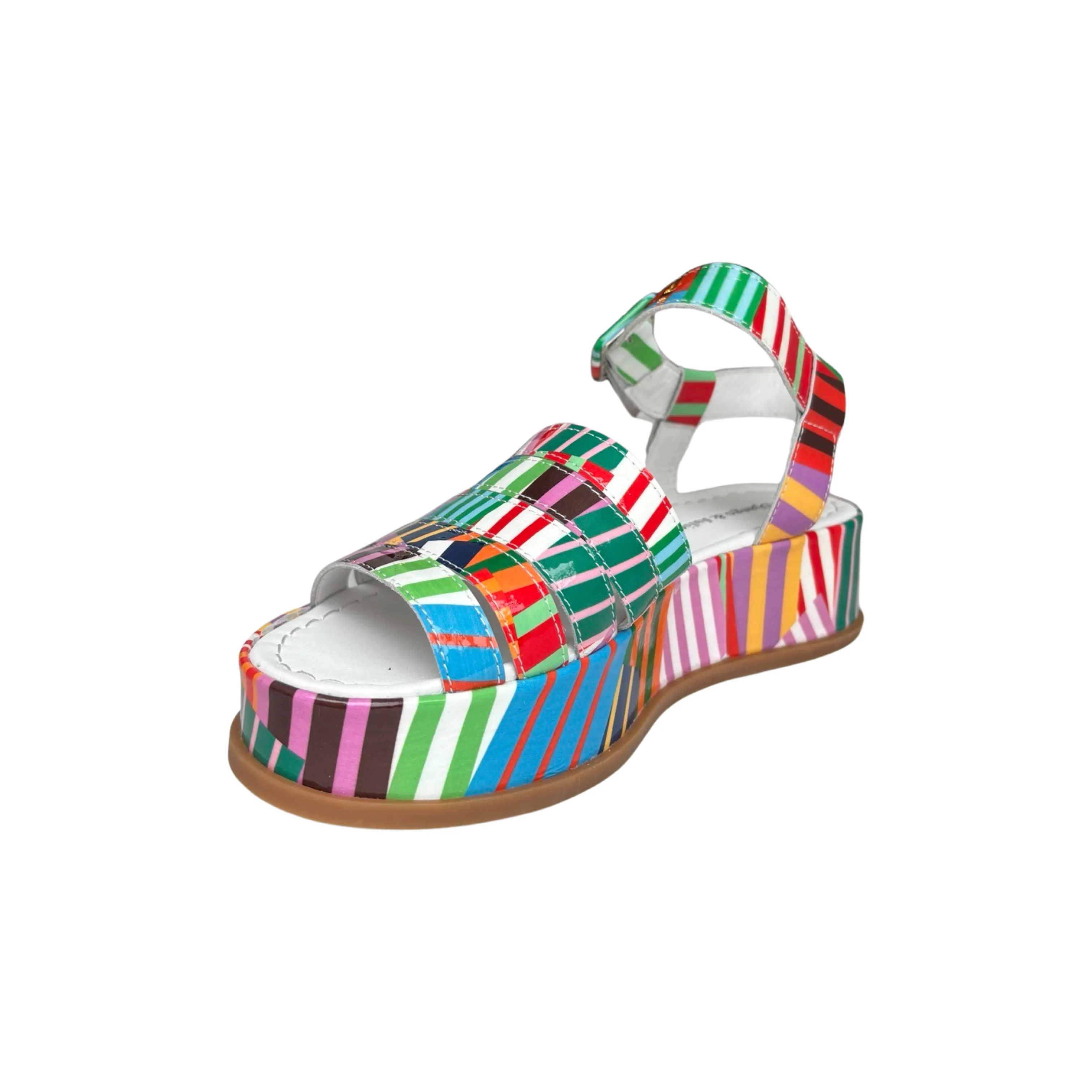 Wollie Stripe Multi Patent platform Sandal